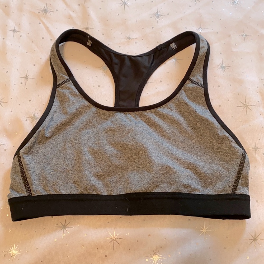 Grey and black sports bra Size Medium